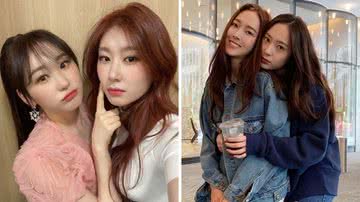 As irmãs Chaeyeon e Chaeryeong, e Jessica e Krystal - Divulgação/Instagram