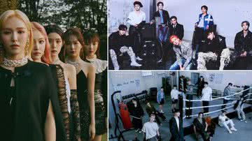 Red Velvet, Stray Kids e Seveenten - Divulgação/PLEDIS Entertainment/JYP Entertainment/SM Entertainment