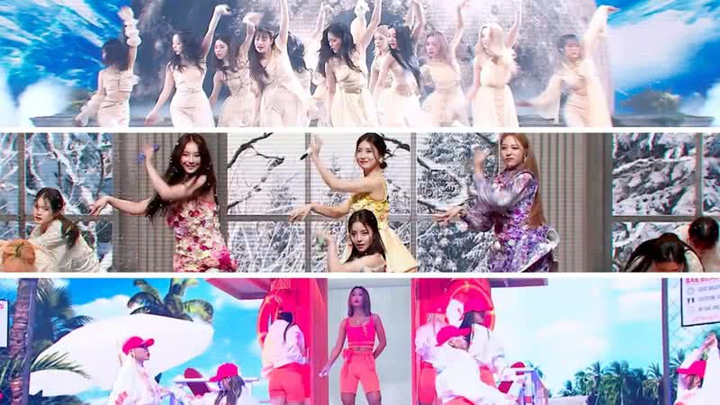 LOONA, Brave Girls e Hyolyn em suas performances - Divulgação/Youtube/Mnet K-POP