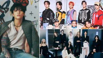 Jungkook, do BTS, Stray Kids e TWICE, concorrentes do MAMA 2023 - Divulgação/ Big Hit Entertainment/ JYP Entertainment
