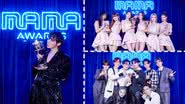 J-Hope, IVE e Stray Kids com seus prêmios no MAMA Awards 2022 - Reprodução/Twitter/MnetMAMA