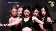Eunji, do Brave Girls, com Olivia Hye, Yves, Heejin e Choerry, do LOONA - Divulgação/Youtube/Mnet K-POP