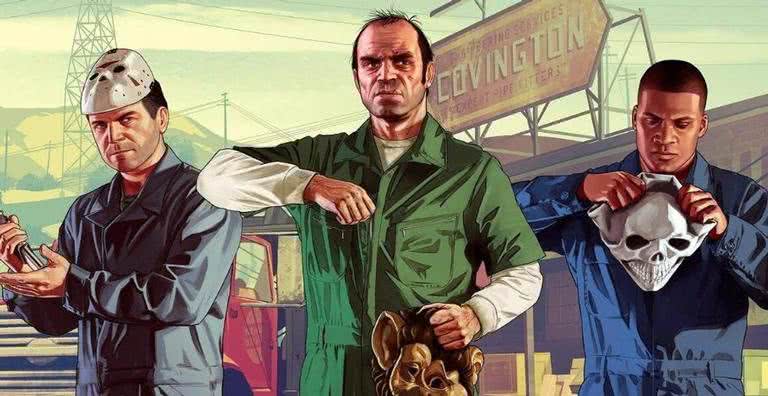 Franklin, Trevor e Michael, personagens principais de GTA 5 - Divulgação