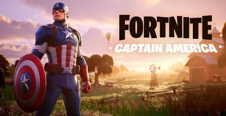 Imagem promocional da skin do Capitão América no Fortnite - Divulgação/Youtube/Epic Games