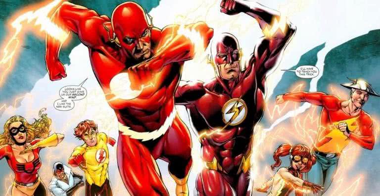 Diferentes versões do Flash no Multiverso dentro das HQs - Divulgação/DC Comics