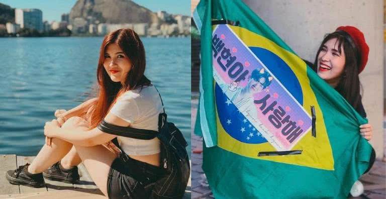 Luiza é uma grande fã de k-pop, e conseguiu conferir alguns shows durante seu intercâmbio na Coréia - Divulgação/Instagram