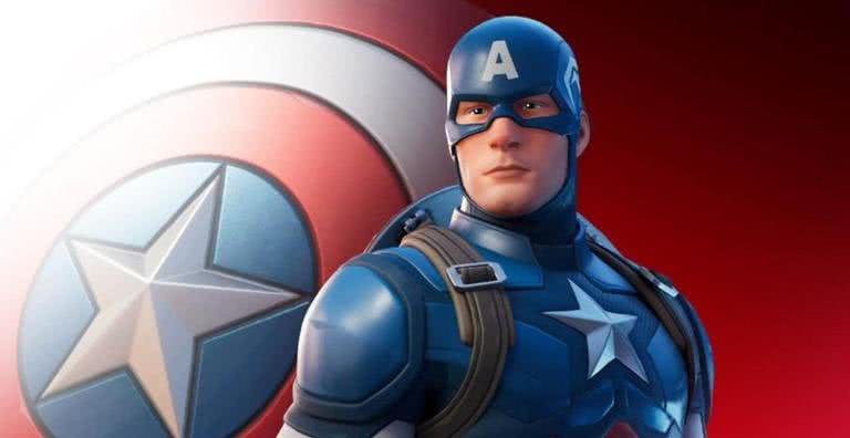 Imagem promocional da skin do Capitão América no Fortnite - Divulgação/Epic Games