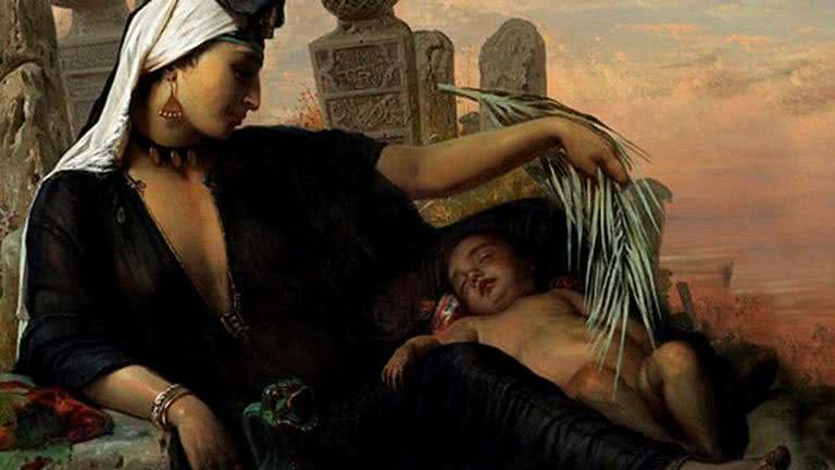 Imagem meramente ilustrativa de uma mulher e um bebê no Egito Antigo - Wikimedia Commons