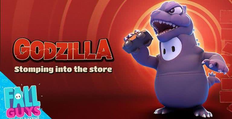Imagem promocional da skin do Godzilla no Fall Guys - Divulgação/Mediatonic