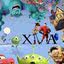 Imagem ilustrativa do logo da Pixar com alguns de seus clássicos personagens