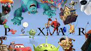 Imagem ilustrativa do logo da Pixar com alguns de seus clássicos personagens - Divulgação/Pixar