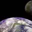 Imagem ilustrativa da Lua e da Terra