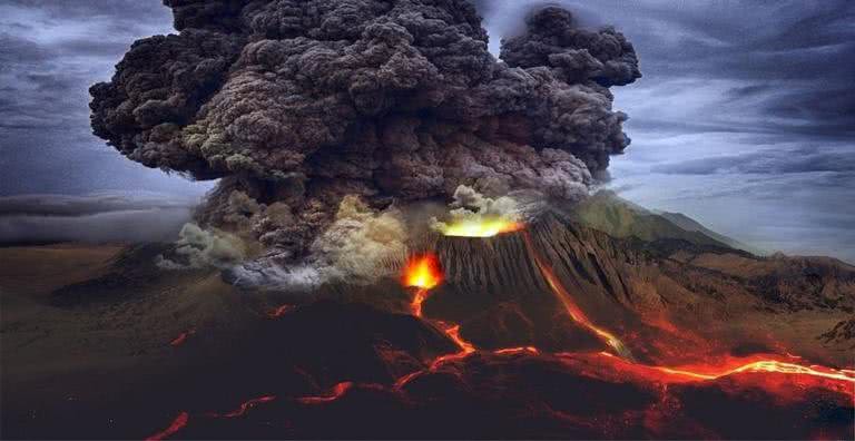 Imagem ilustrativa de um vulcão em erupção - Pixabay