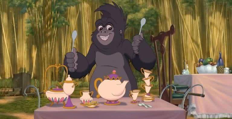 Cena com um easter egg de A Bela e a Fera na animação Tarzan - Divulgação/Disney