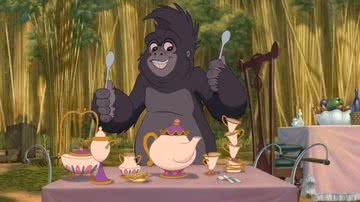 Cena com um easter egg de A Bela e a Fera na animação Tarzan - Divulgação/Disney