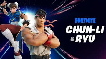 Imagem promocional das skins de Ryu e Chun-Li no Fortnite - Divulgação/Epic Games