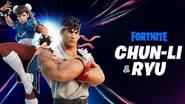 Imagem promocional das skins de Ryu e Chun-Li no Fortnite - Divulgação/Epic Games