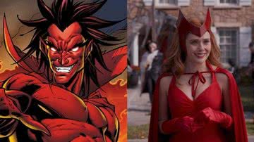 Mephisto para os quadrinhos e a Feiticeira Escarlate em WandaVision - Divulgação/Marvel Comics/Disney+