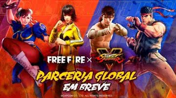 Imagem promocional da parceria entre Free Fire e Street Fighter - Divulgação/Garena