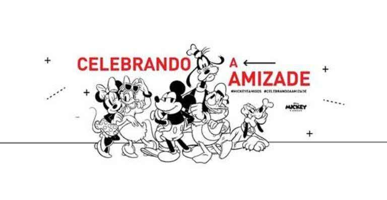 Imagem promocional da comemoração do mês da amizada de Mickey e seus amigos - Divulgação/Disney