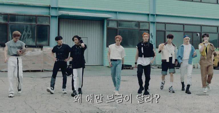 Stray Kids durante o teaser de 'NOEASY' - Divulgação/JYP Entertainment