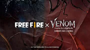 Imagem promocional da parceria entre Free Fire e Venom: Tempo de Carnificina - Divulgação/Garena