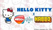 Imagem promocional da colaboração entre Hello Kitty, Habbo e Woozworld - Divulgação/Azerion/Sanrio