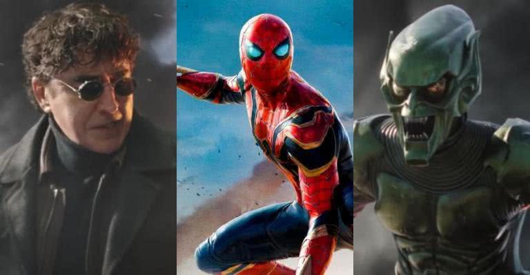 Homem-Aranha e os dois de seus principais vilões, Doutor Octopus e Duende Verde - Divulgação/Sony Pictures/Marvel Studios/Columbia Pictures