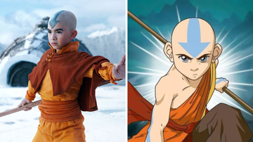 Aang de "Avatar: O Último Mestre do Ar" e “Avatar: A Lenda de Aang” - Divulgação/ Netflix/ Reprodução/ Nickelodeon