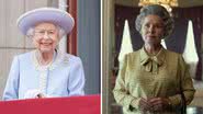 Rainha Elizabeth II e Imelda Staunton dando vida monarca na quinta temporada de 'The Crown' - GettyImages/ WPA Pool/ Divulgação/ Netflix