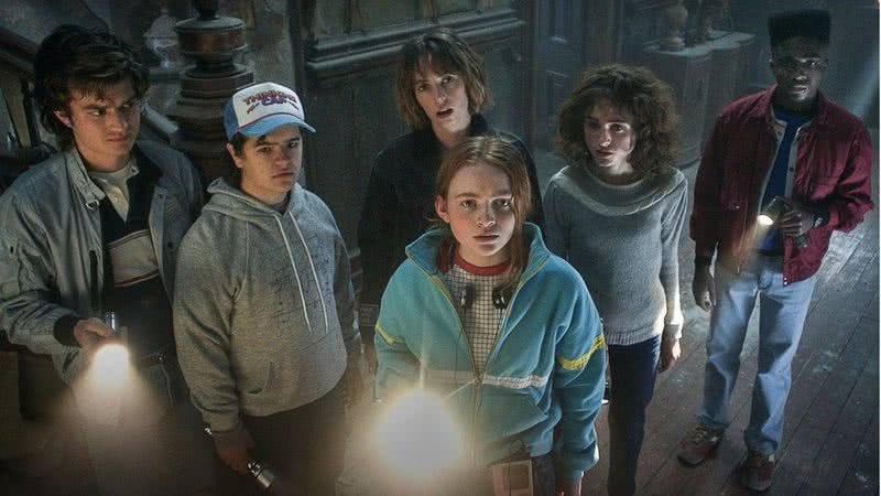 Steve, Dustin, Max, Robin, Nancy e Lucas em cena da quarta temporada de "Stranger Things" - Divulgação/ Netflix