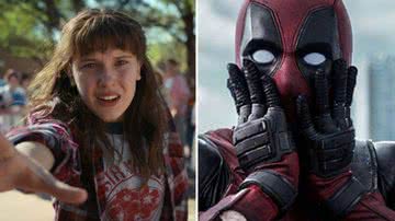 Eleven em cena da quarta temporada de 'Stranger Things' e imagem promocional de 'Deadpool' - Reprodução/ Netflix/ 20th Century Fox