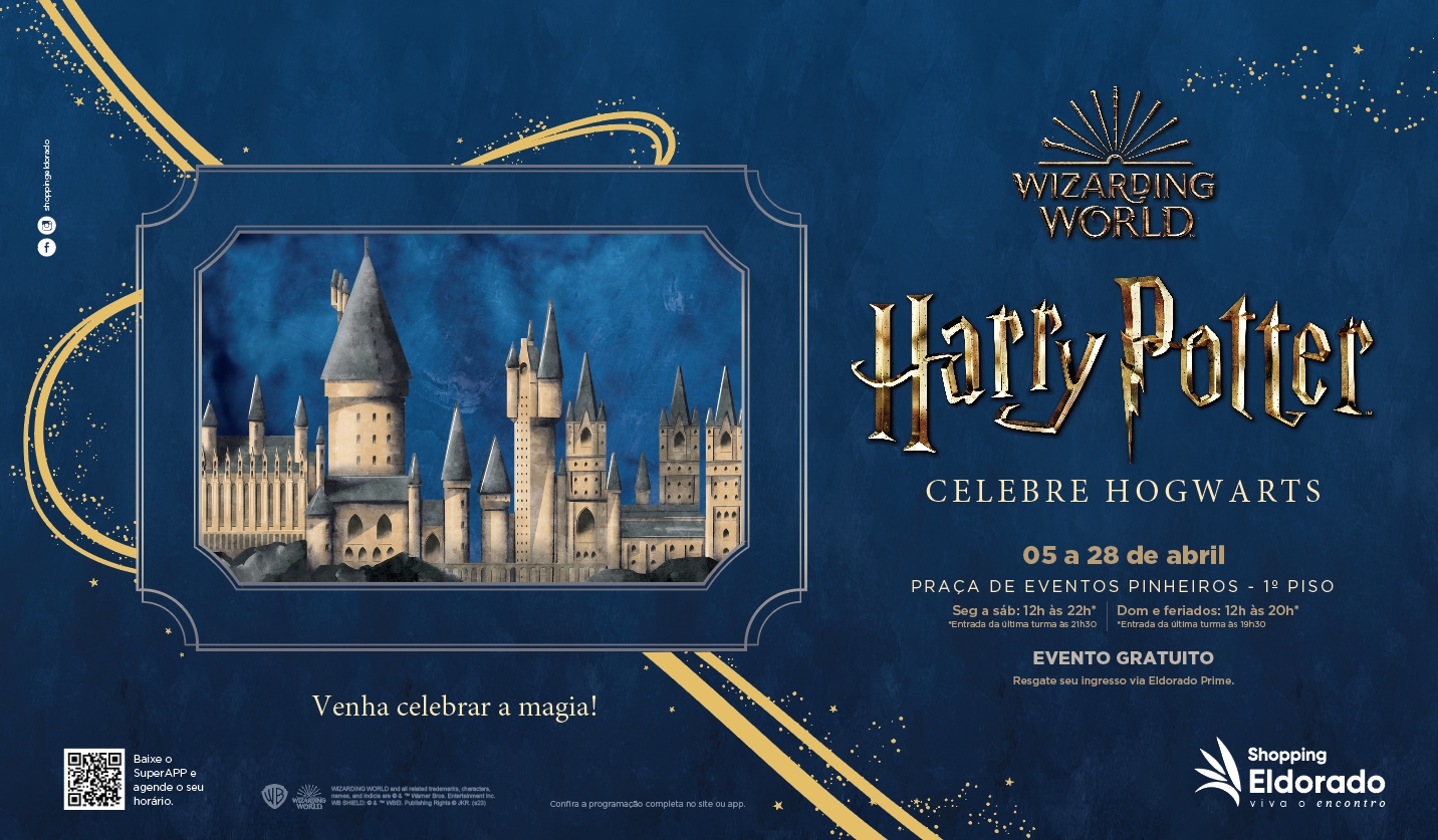 Informações sobre a exposição 'Harry Potter: Celebre Hogwarts' no Shopping Eldorado