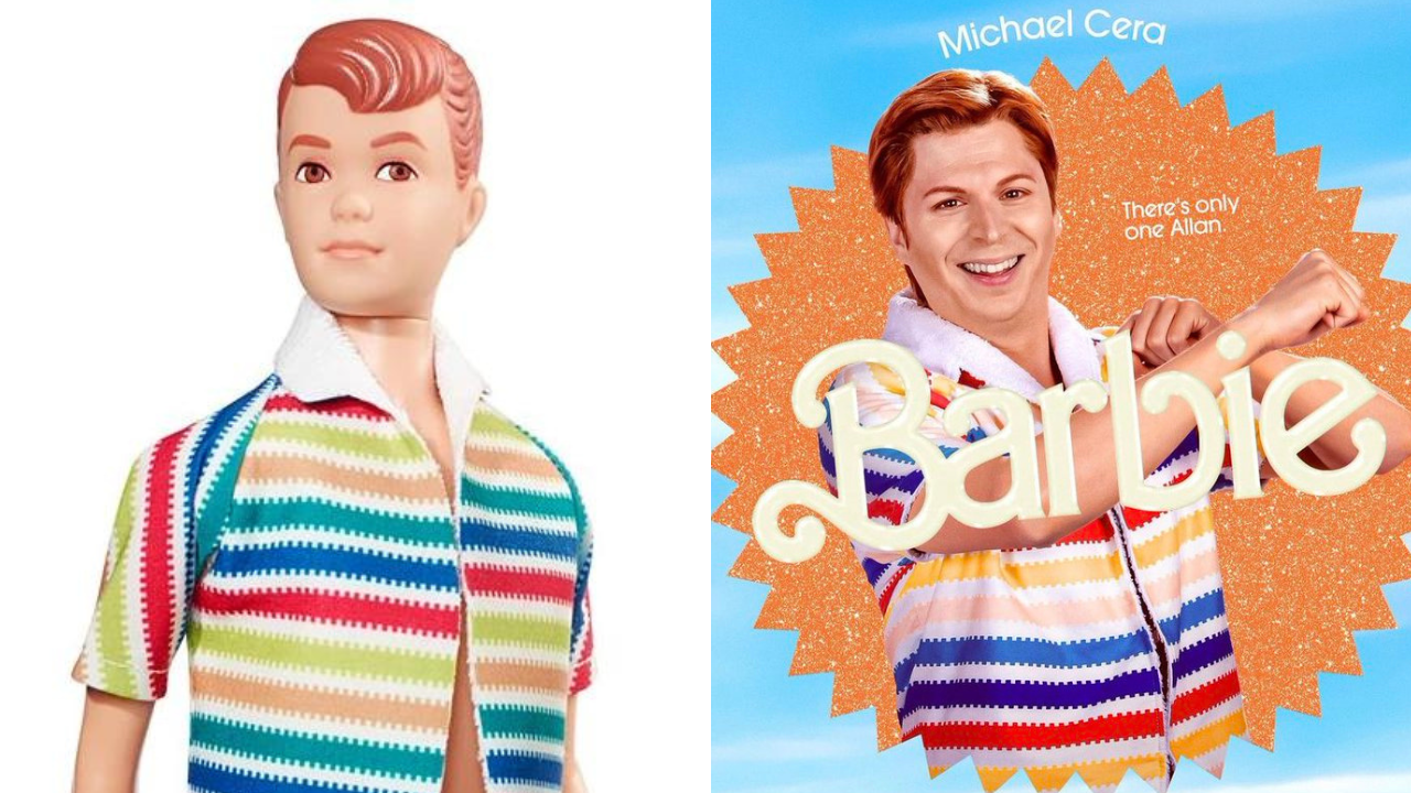 A boneco de Alan e Michael Ceracomo Alan no cartaz do Live-action da Barbie 