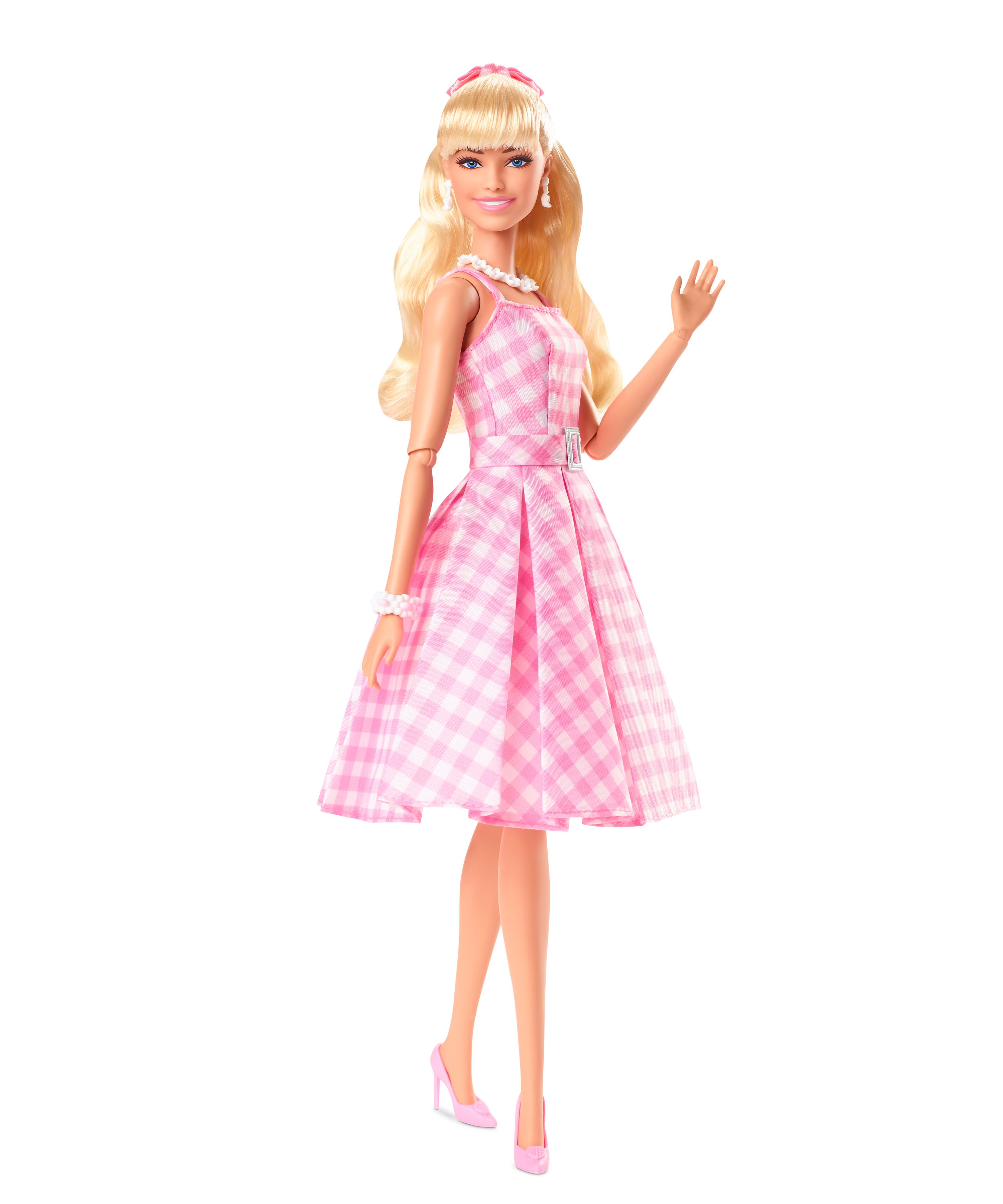 Barbie The Movie Doll Pink Gingham Dress
