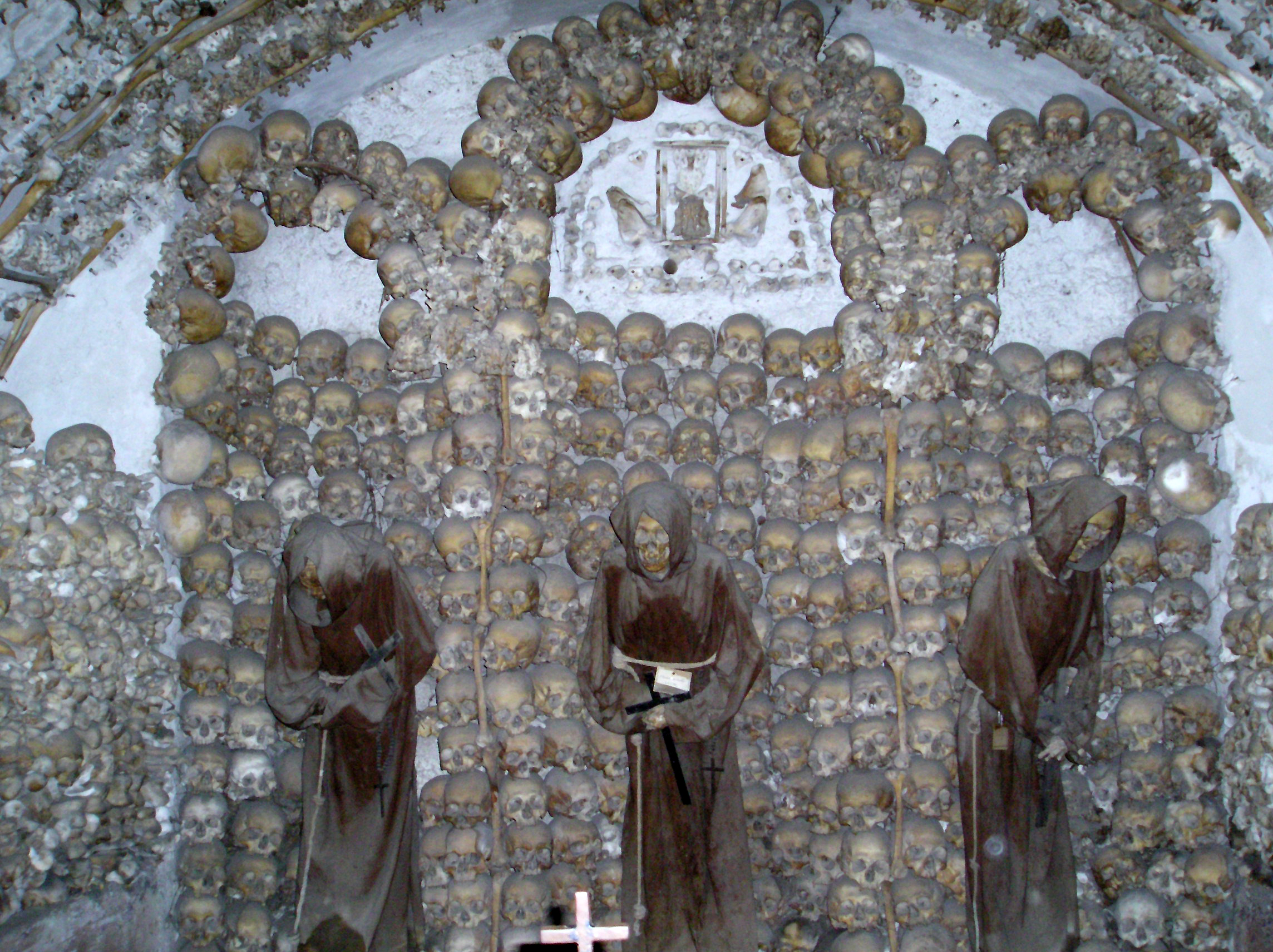 ossos dos monges na Cripta Dei Cappuccini na Itália