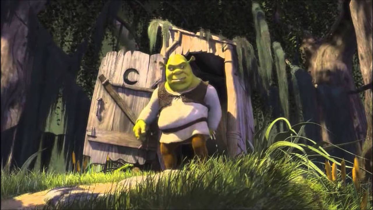 Cena inicial e 'Shrek'