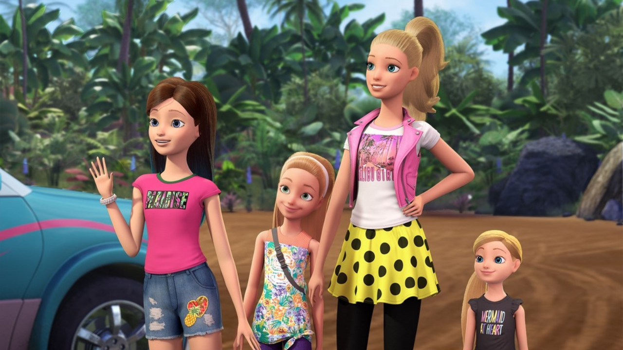 Barbie, Skipper, Stacie e Kely em 'Barbie e Suas Irmãs: Em Busca dos Cachorrinhos'
