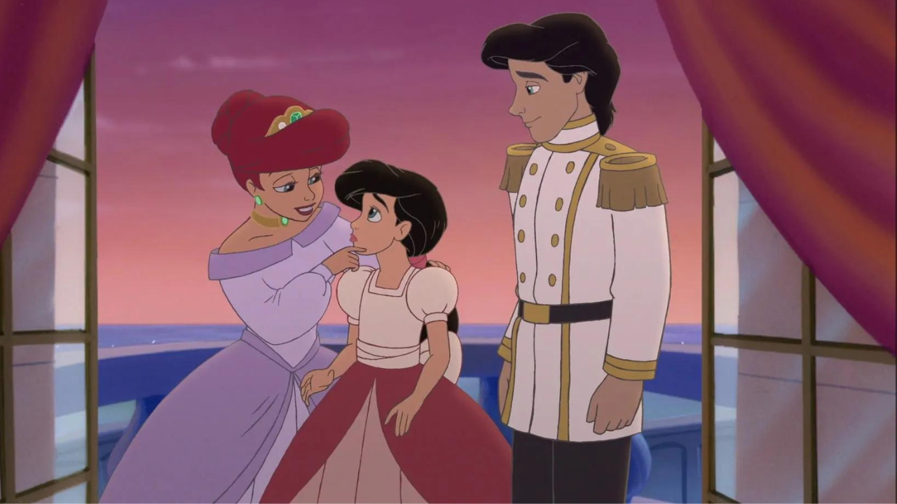 Ariel, Melody e Eric em 'A Pequena Seria II: O Retorno para o Mar'