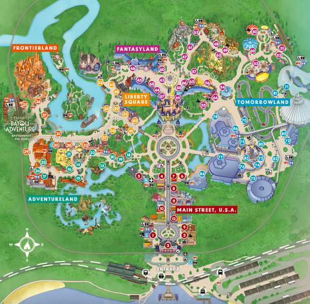 Mapa do parque Magic Kigdom