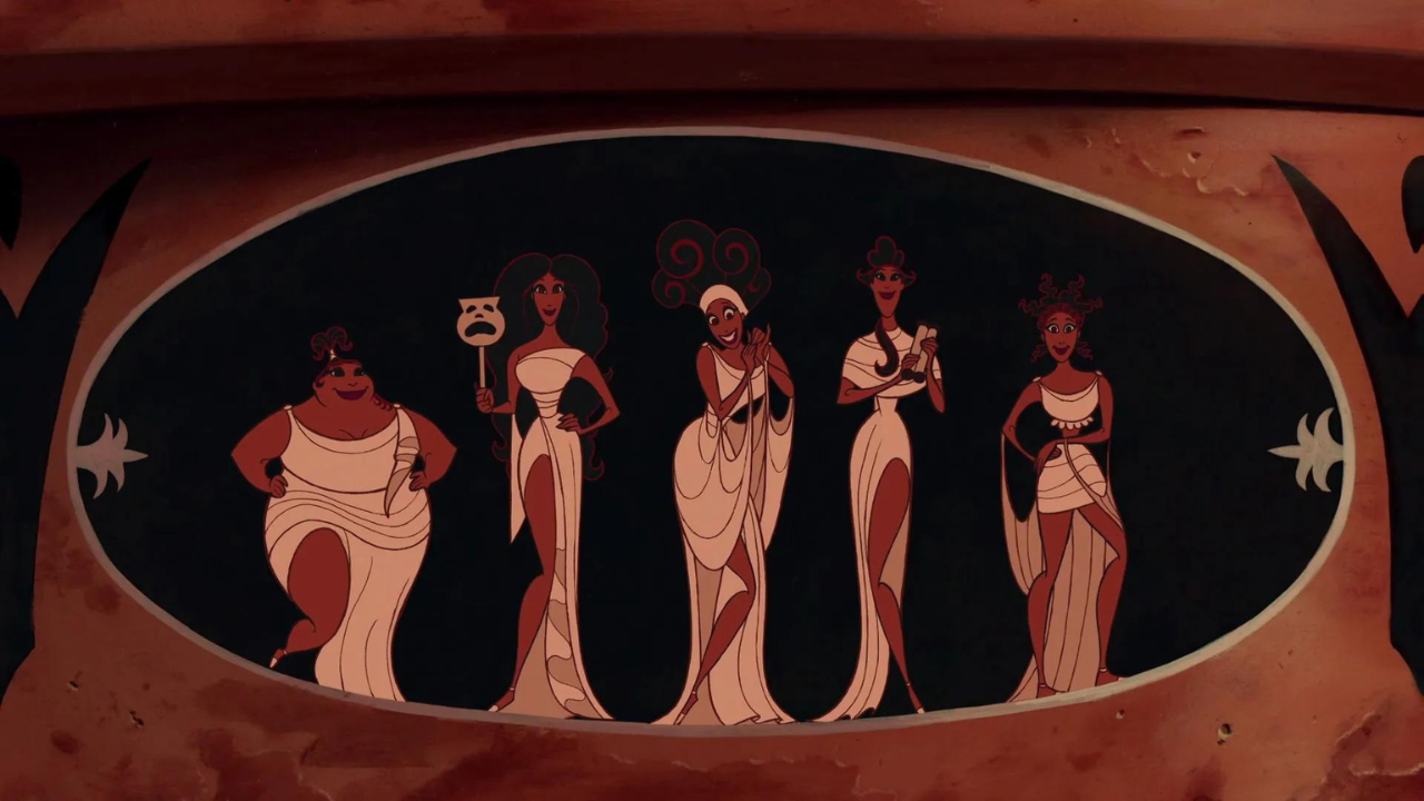 As Musas em uma cena da animação 'Hércules' (1997)
