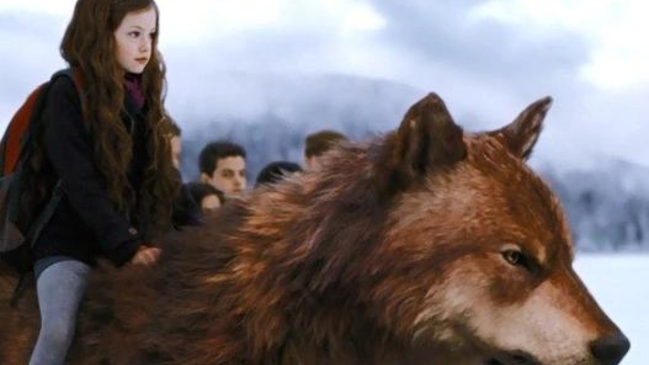 Renesmee e Jacob em forma de lobo antes da batalha contra os Volturi 
