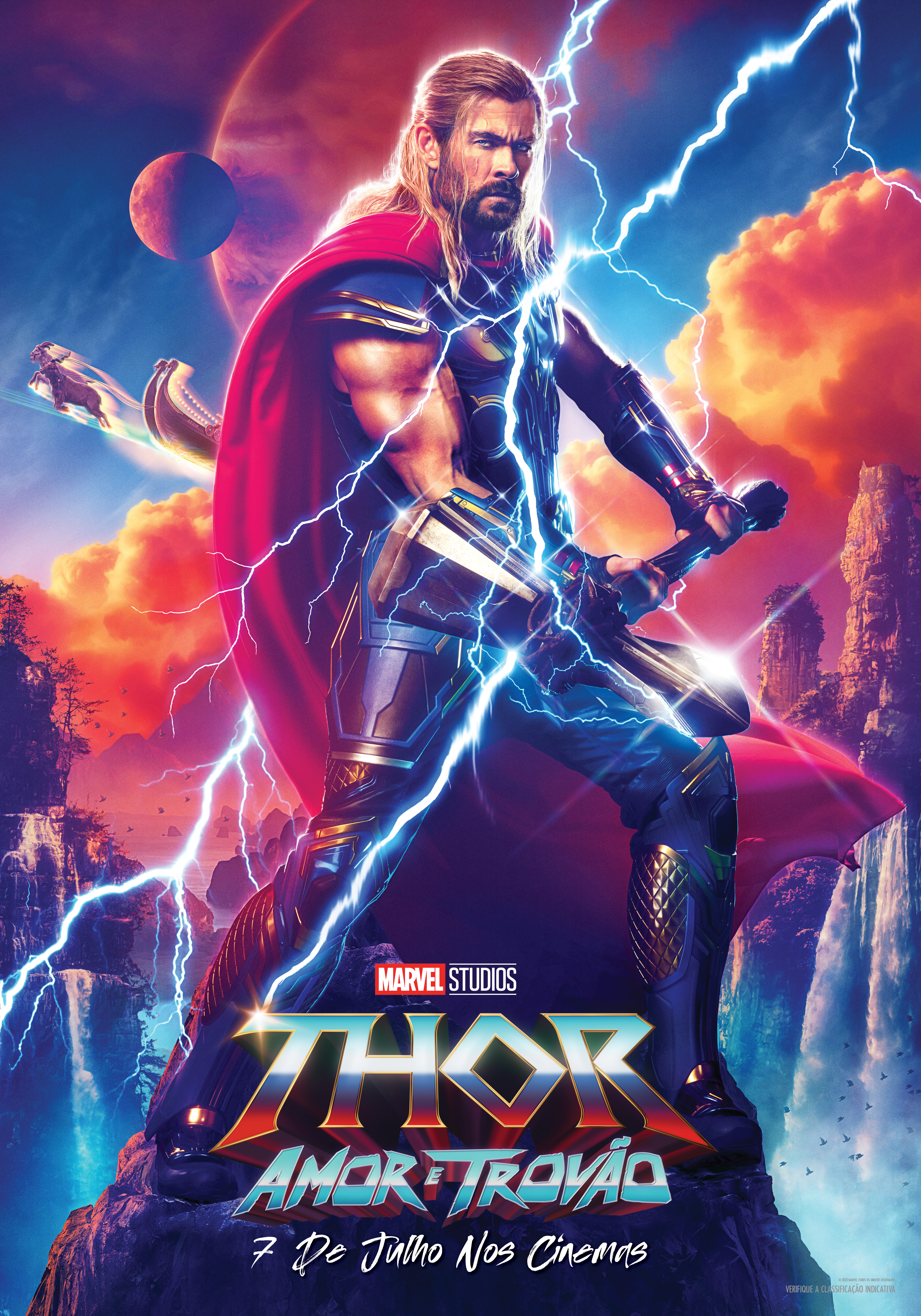 Thor em pôster de Thor Amor e Trovão