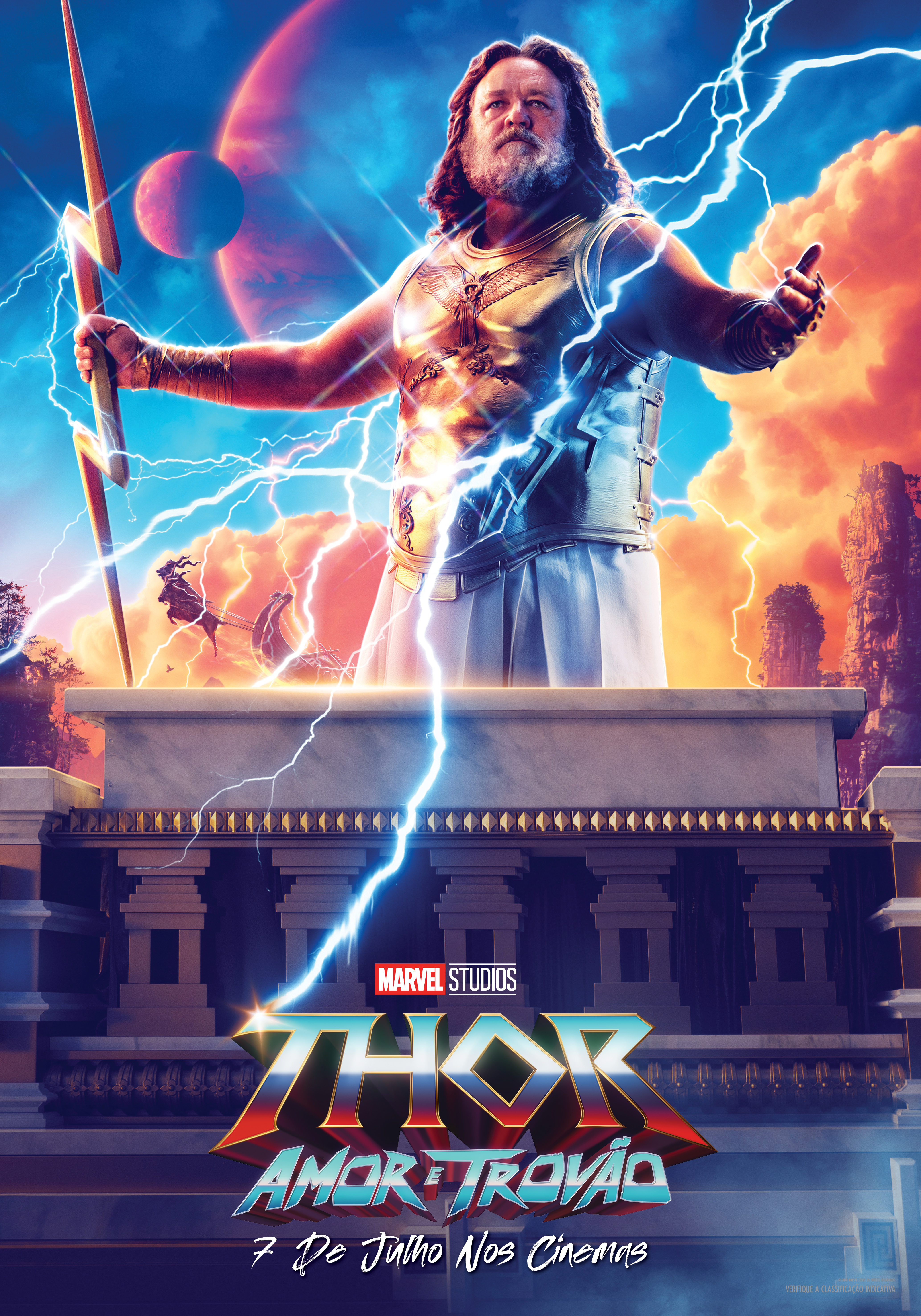 Zeus em pôster de Thor Amor e Trovão