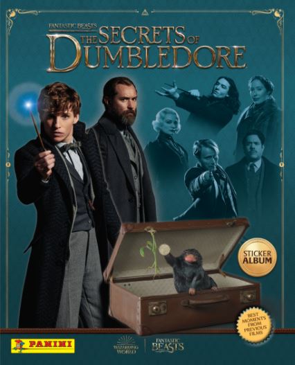 Capa do álbum de figurinhas de 'Animais Fantásticos e os Segredos de Dumbledore'